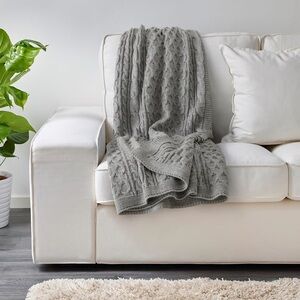 Gray Cable Knit Blanket